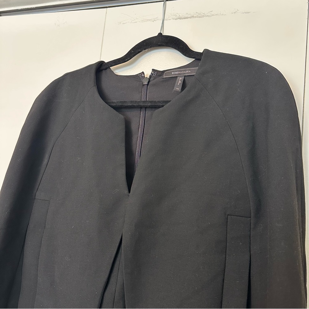 BCBGMAXAZRIA Cape Romper | Black - Picture 3 of 8